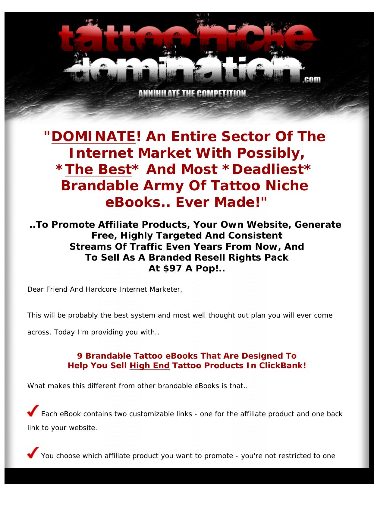 Brandable EBooks & Resellers Sites To Promote High-End Tattoo Products. by Best of Kuszter's Collection