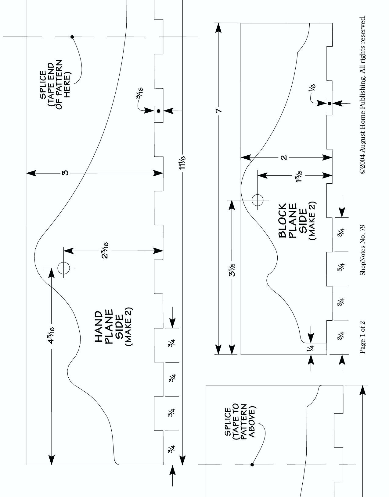 Brass-Body Hand Plane Patterns by August Home Publishing