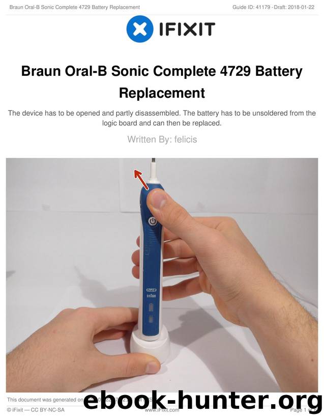 Braun Oral-B Sonic Complete 4729 Battery Replacement by Unknown