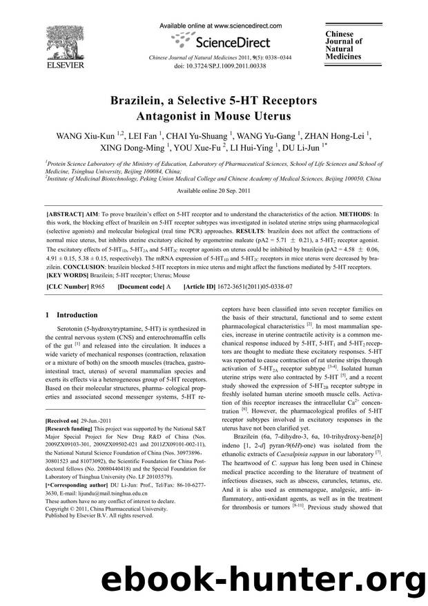 Brazilein, a Selective 5-HT Receptors Antagonist in Mouse Uterus by unknow