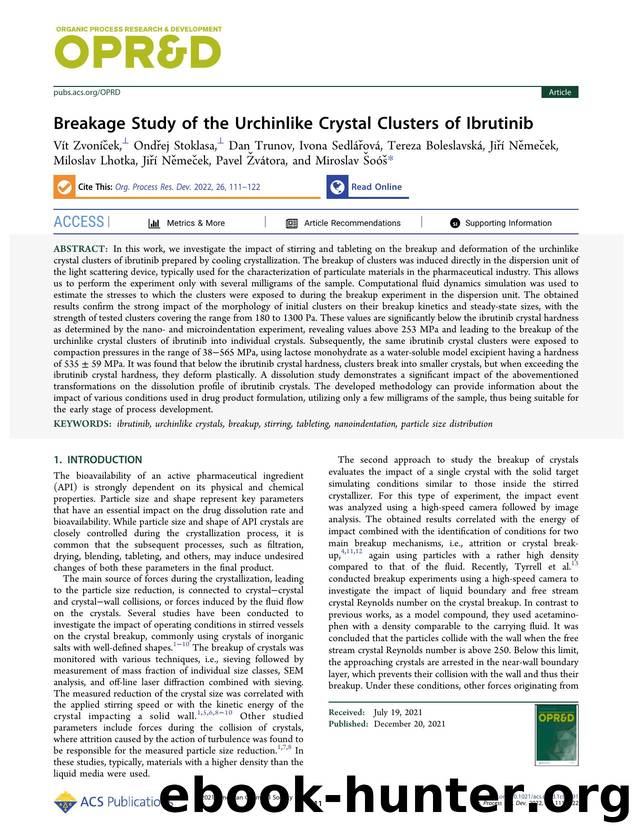 Breakage Study of the Urchinlike Crystal Clusters of Ibrutinib by unknow