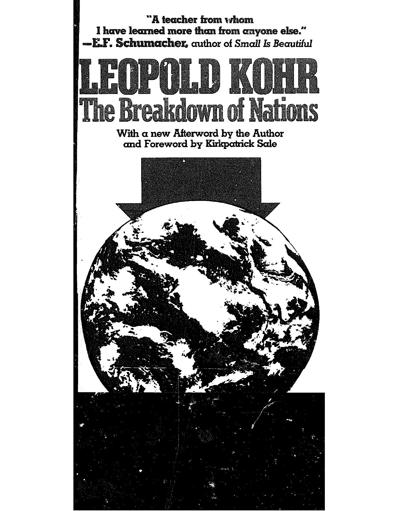 Breakdown of Nations (1978) by Leopold Kohr by Unknown