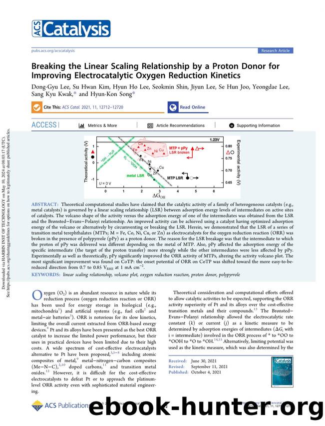 Breaking the Linear Scaling Relationship by a Proton Donor for Improving Electrocatalytic Oxygen Reduction Kinetics by unknow