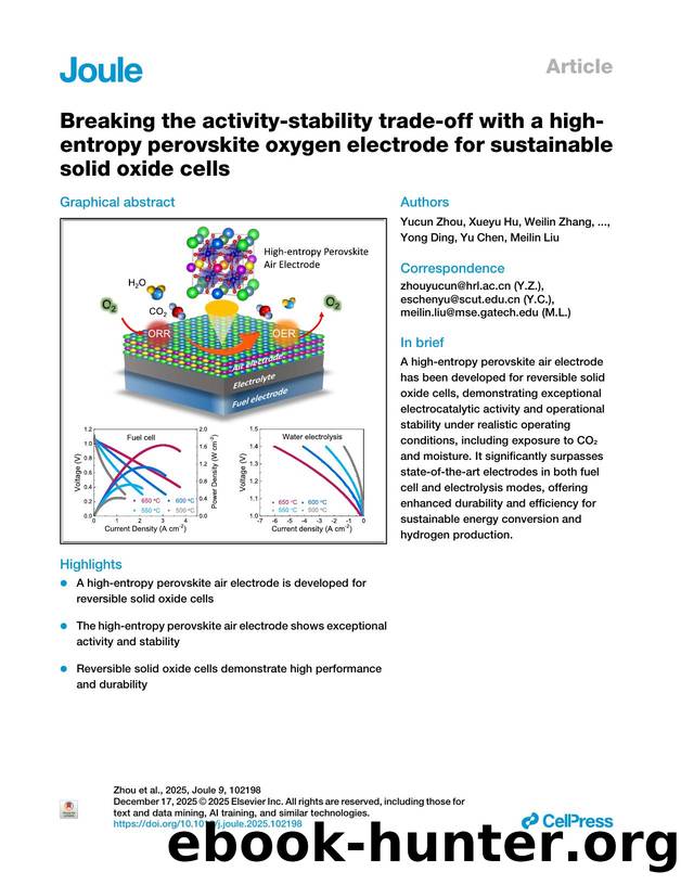 Breaking the activity-stability trade-off with a high-entropy perovskite oxygen electrode for sustainable solid oxide cells by unknow