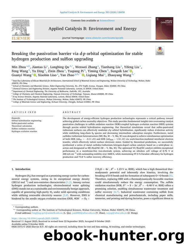 Breaking the passivation barrier via d-p orbital optimization for stable hydrogen production and sulfion upgrading by unknow