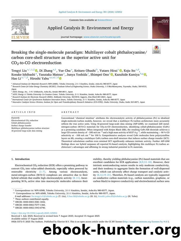 Breaking the single-molecule paradigm: Multilayer cobalt phthalocyaninecarbon core-shell structure as the superior active unit for CO2-to-CO electroreduction by unknow