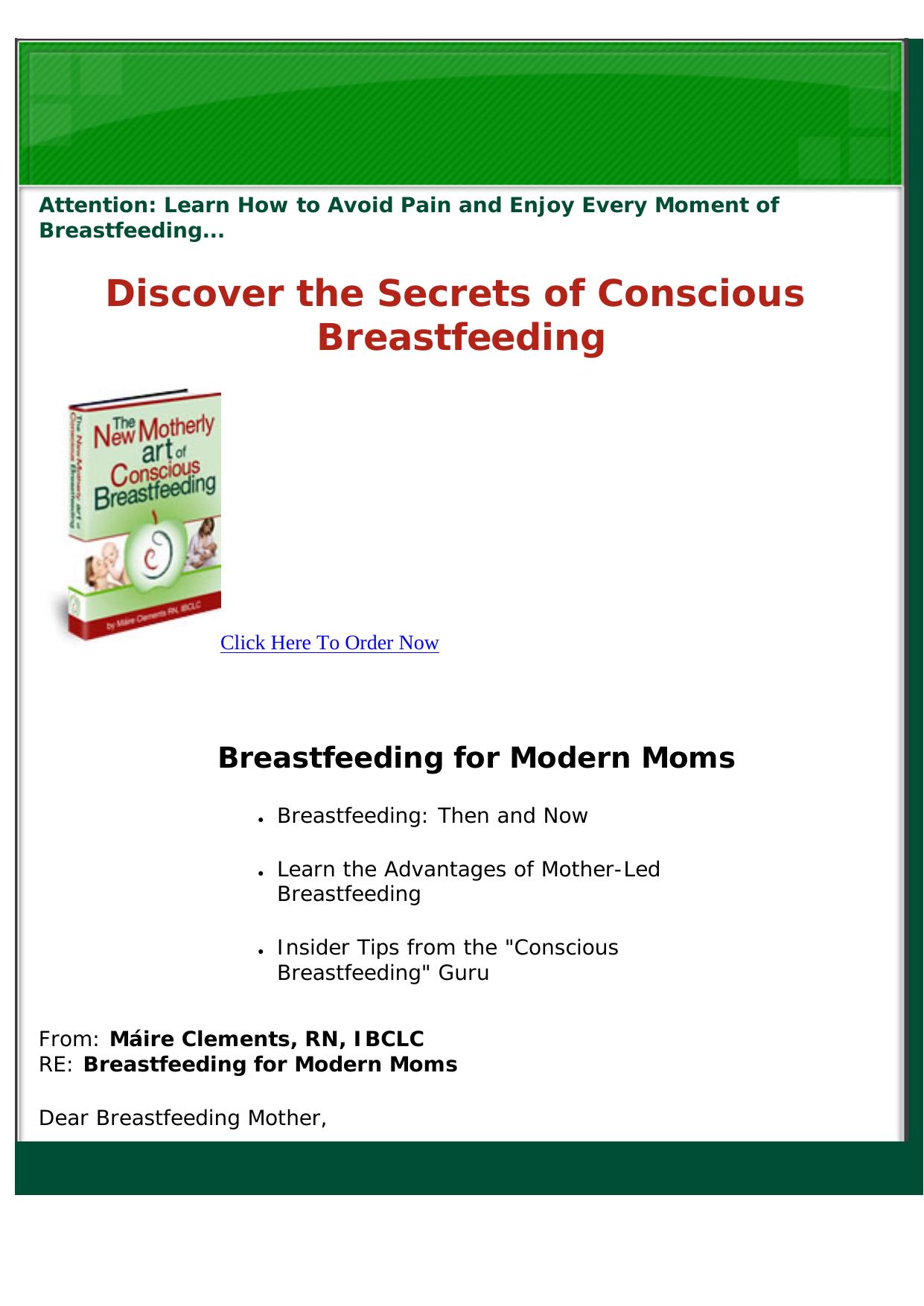 Breastfeeding For Modern Moms. by Best of Kuszter's Collection