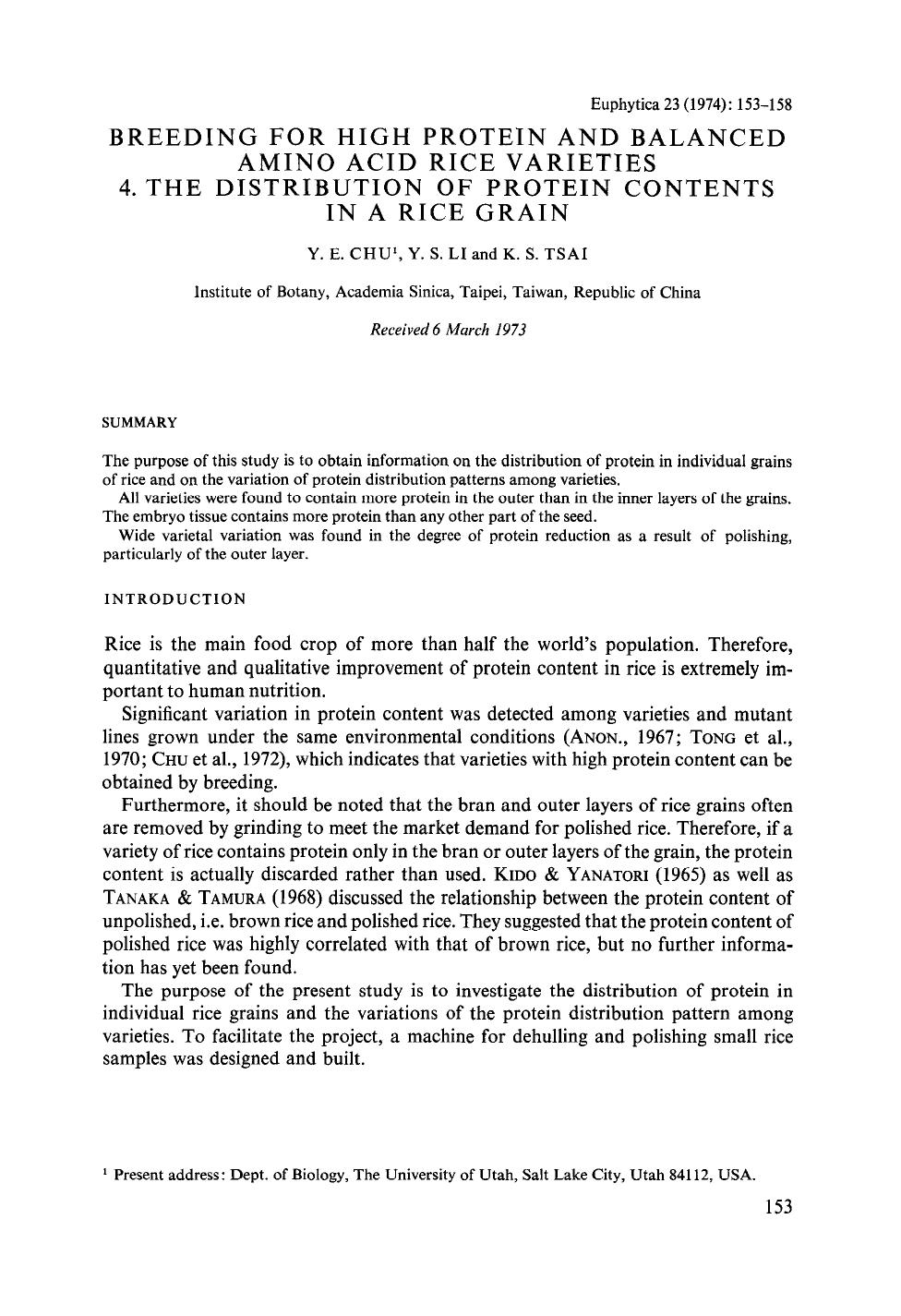 Breeding for high protein and balanced amino acid rice varieties 4. The distribution of protein contents in a rice grain by Unknown