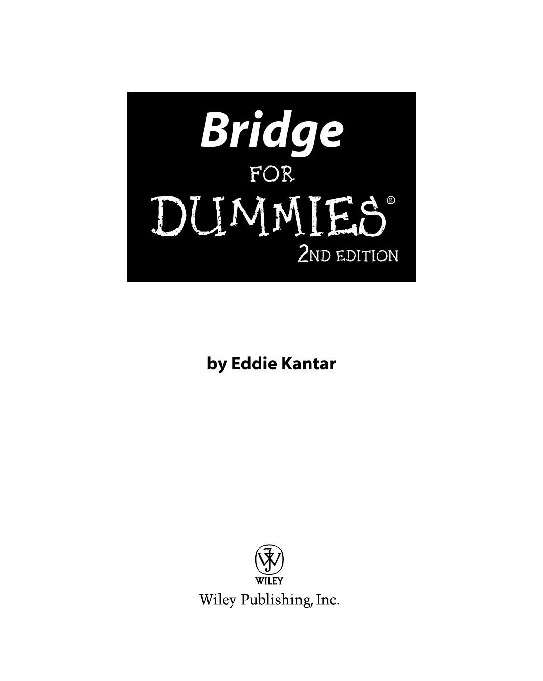 Bridge For Dummies by Eddie Kantar
