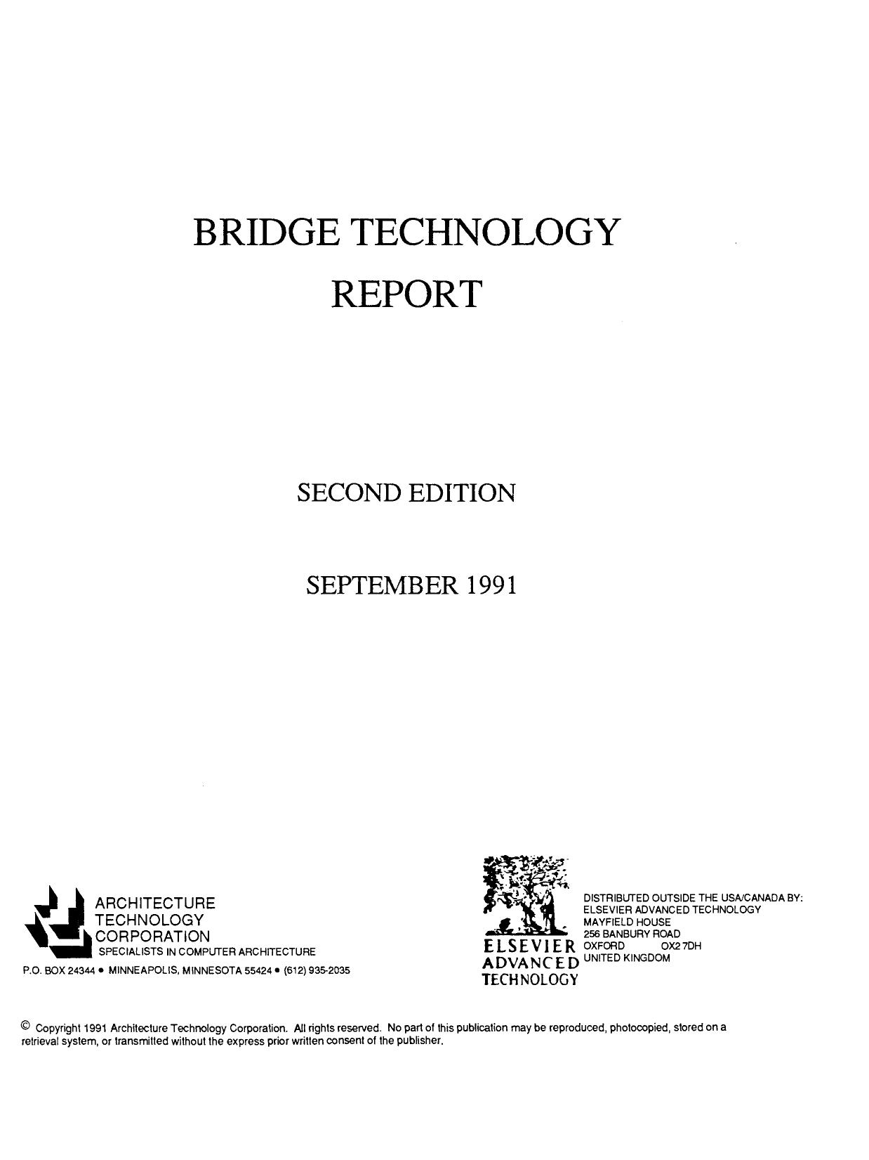 Bridge Technology Report by Architecture Technology Corp. (Auth.)