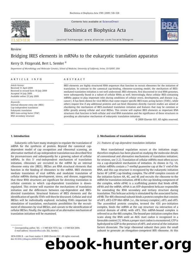 Bridging IRES elements in mRNAs to the eukaryotic translation apparatus by Kerry D. Fitzgerald; Bert L. Semler