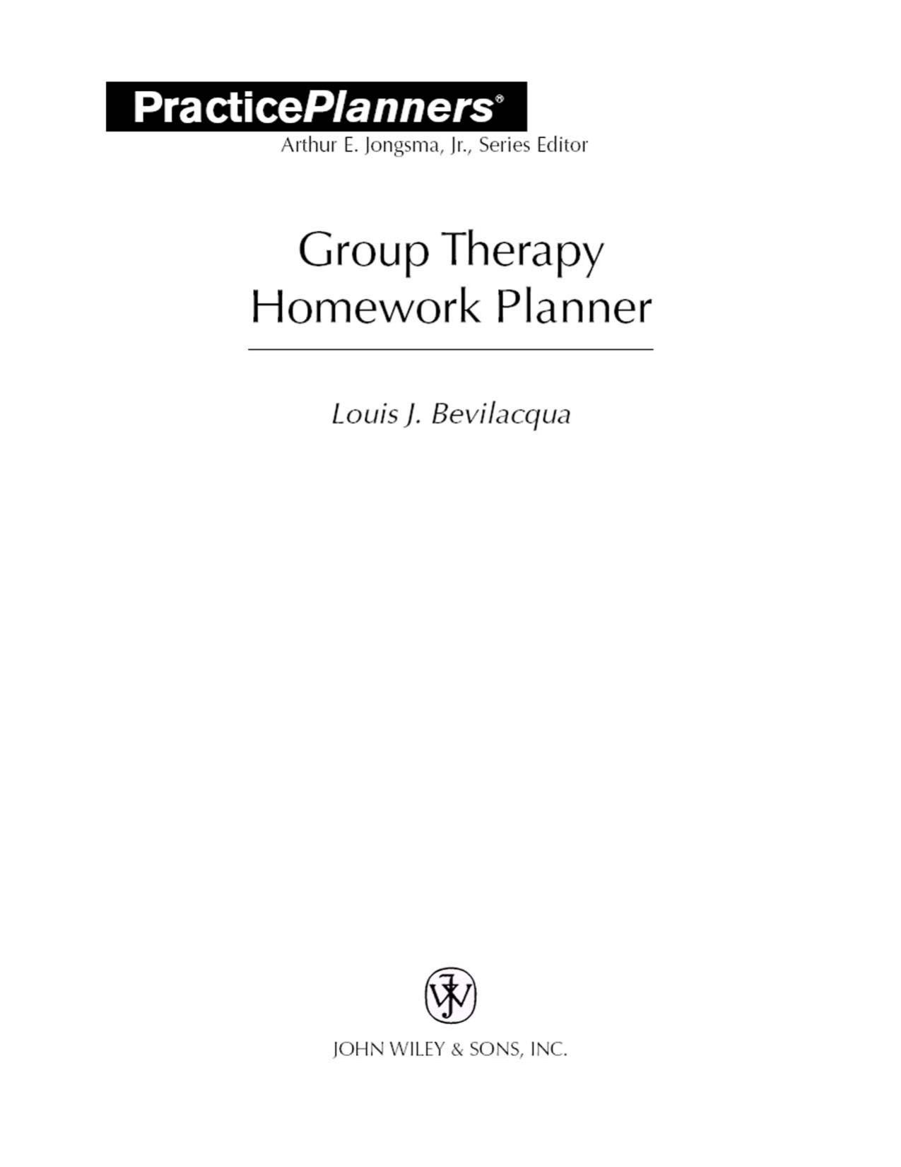 Brief Group Therapy Homework Planner (Atlas of Polymer 3rd Edition) by Louis J. Bevilacqua