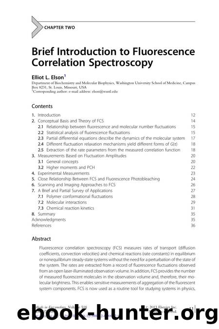 Brief Introduction to Fluorescence Correlation Spectroscopy by Elliot L. Elson