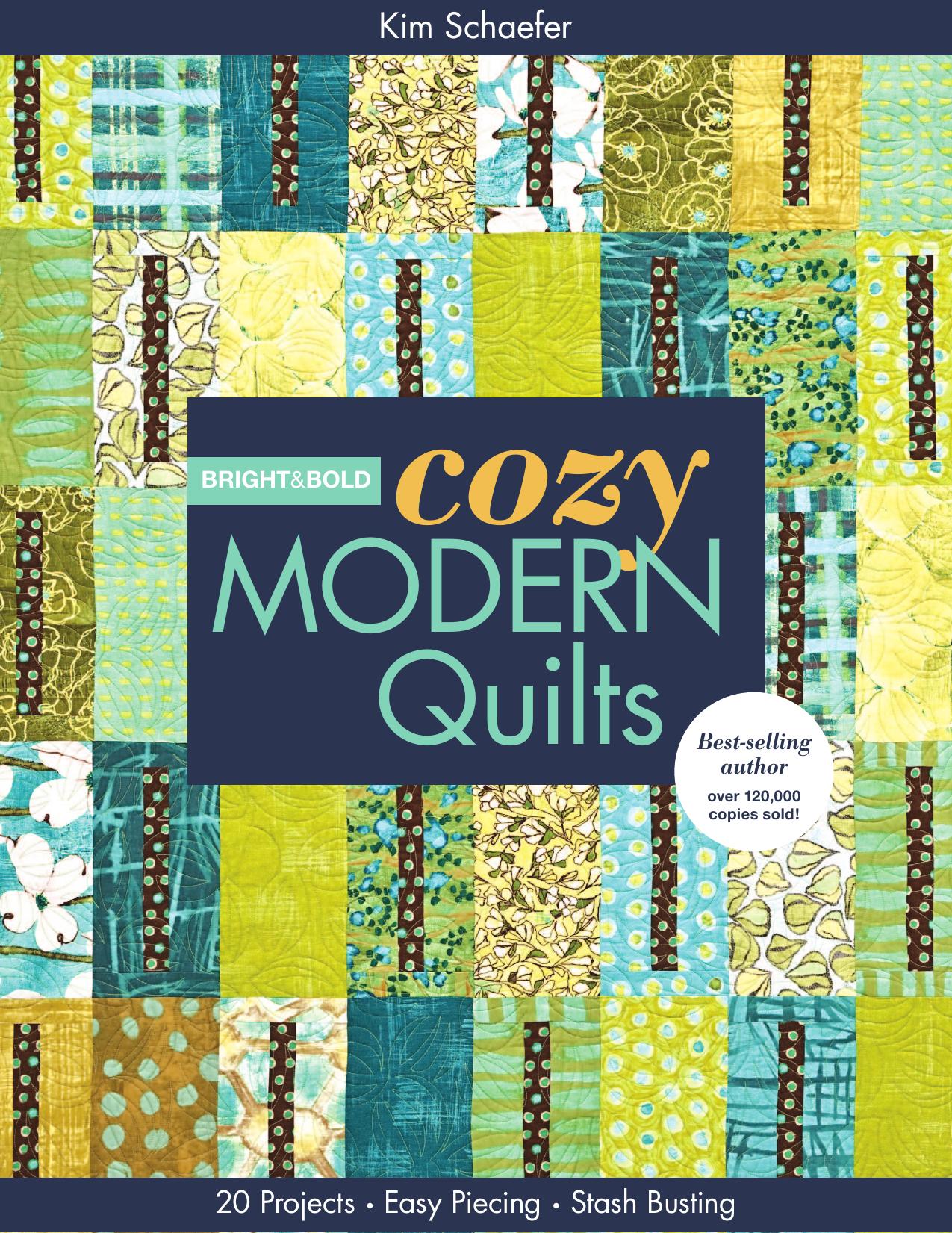 Bright & bold cozy modern quilts: 20 projects, easy piecing, stash busting by Schaefer Kim