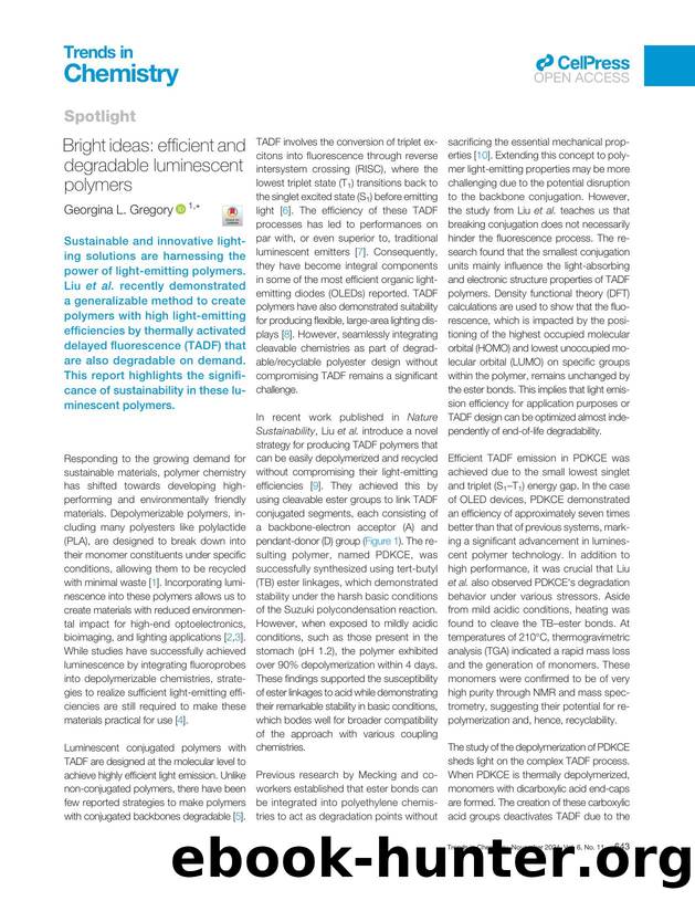 Bright ideas: efficient and degradable luminescent polymers by Georgina L. Gregory