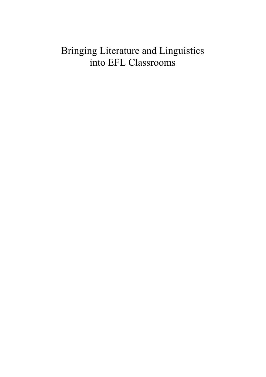 Bringing Literature and Linguistics into EFL Classrooms : Insights from Research and Classroom Practice by Nugrahenny T. Zacharias; Christine Manara; Nugrahenny T Zacharias; Christine Manara