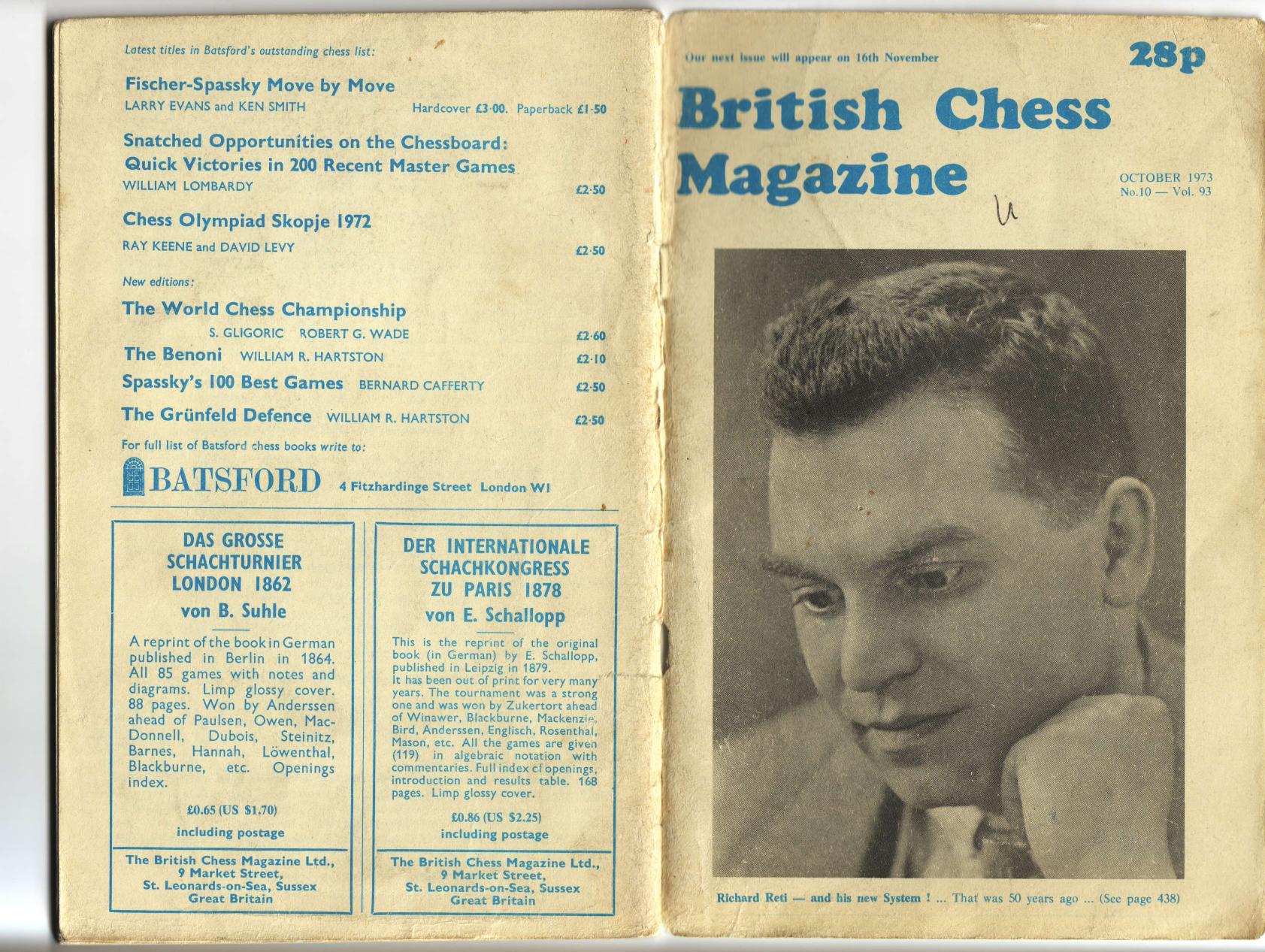 British Chess Magazine by Oct 1973