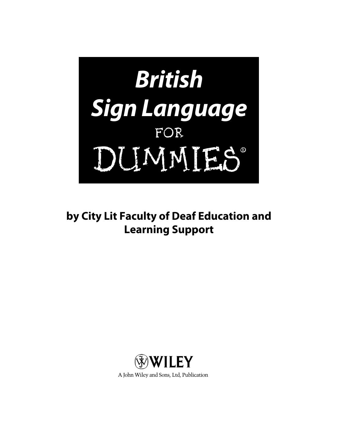 British Sign Language For Dummies by City Lit
