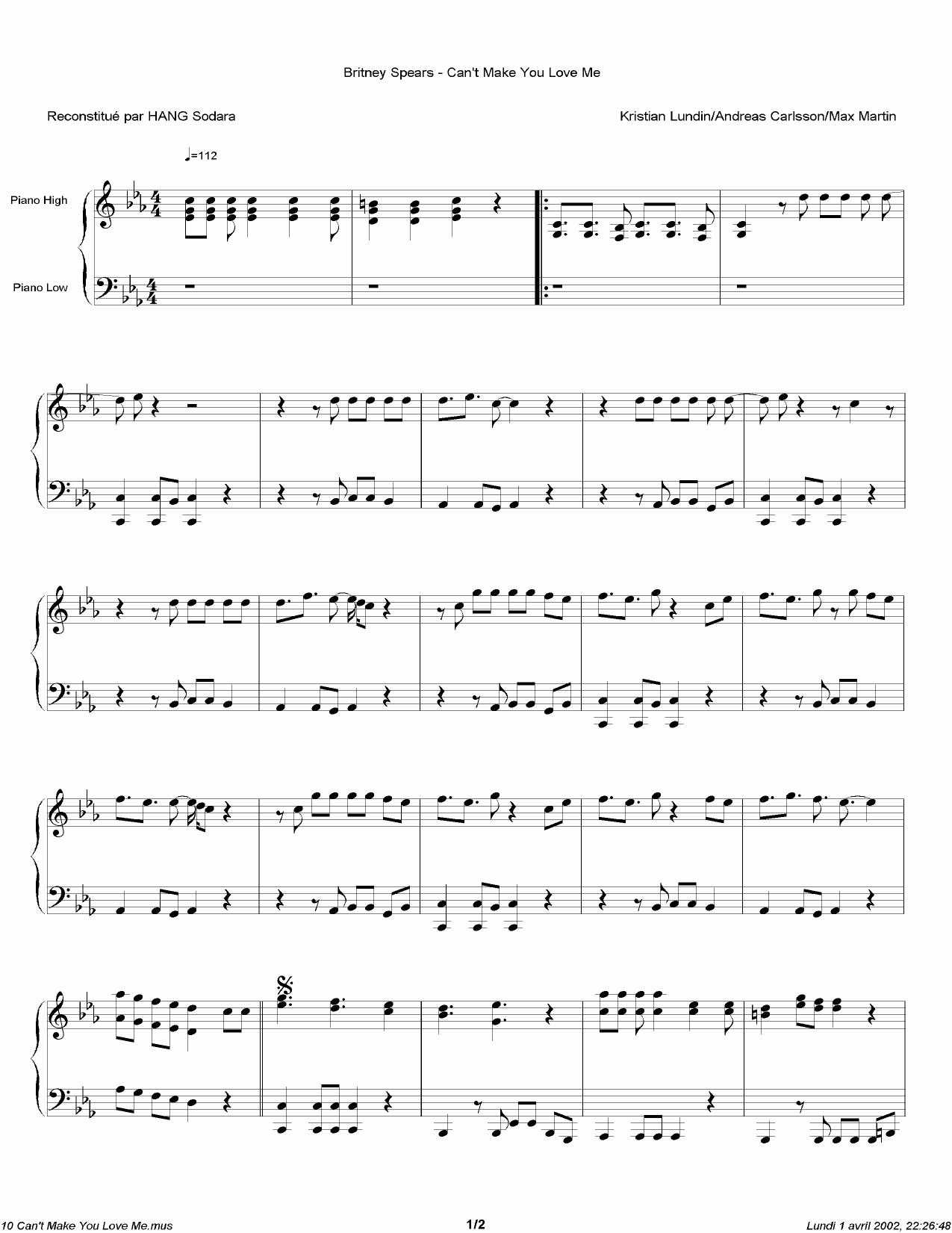 Britney Spears by Cant make you love me