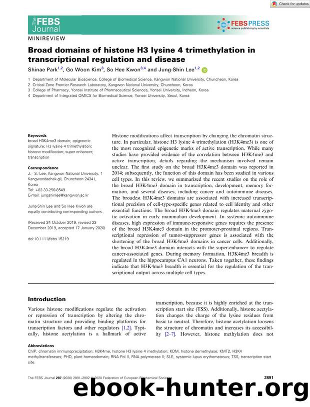 Broad domains of histone H3 lysine 4 trimethylation in transcriptional regulation and disease by Unknown