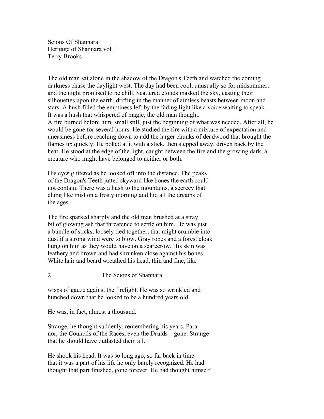 Brooks Shannara Heritage 1 Scions of Shannara by Terry Brooks