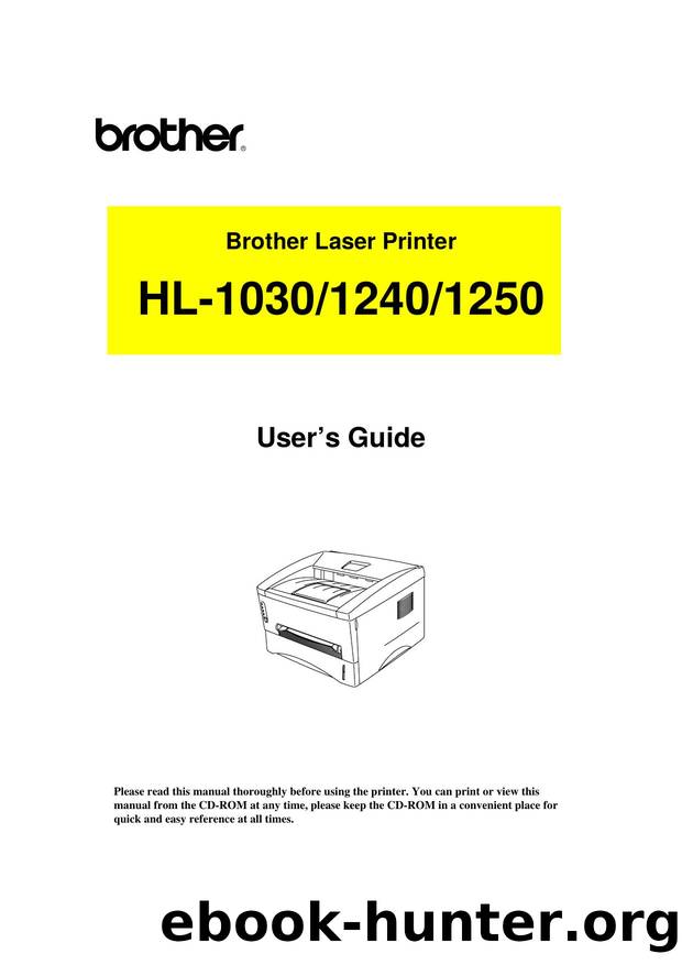 Brother LaserPrinter HL-1030-1240-1250 User Guide by Unknown