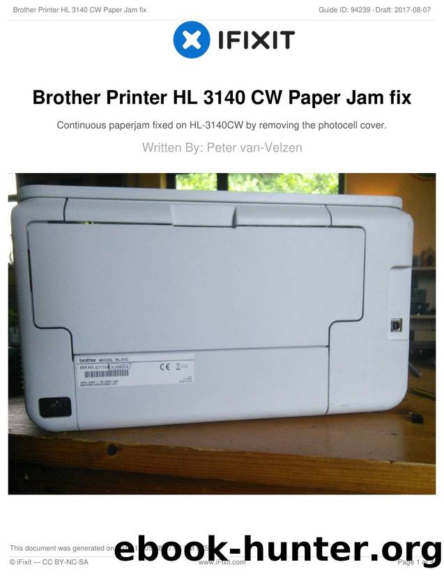 Brother Printer HL 3140 CW Paper Jam fix by Unknown