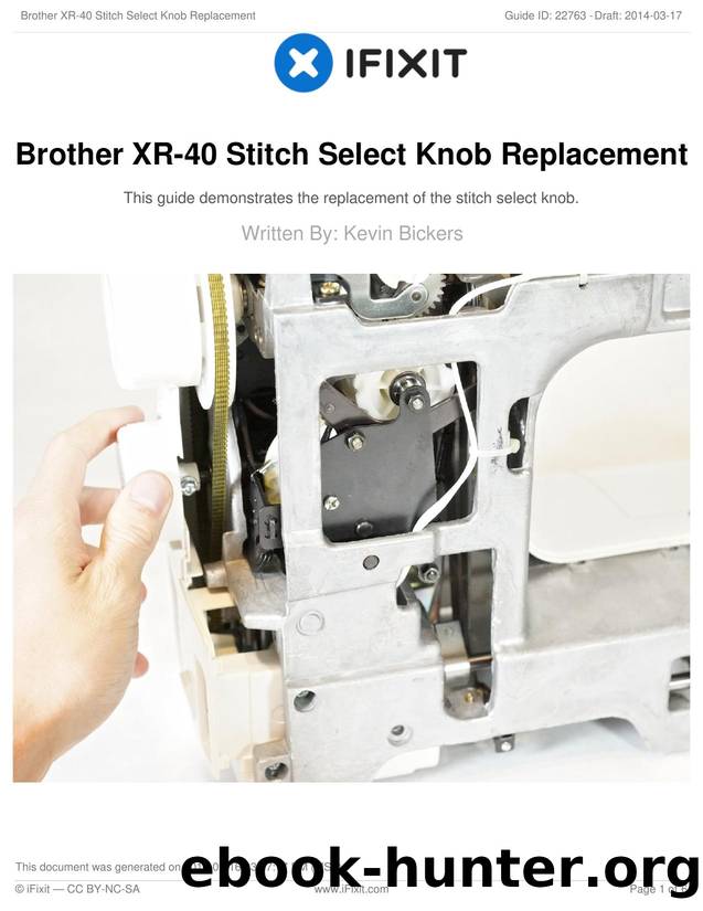 Brother XR-40 Stitch Select Knob Replacement by Unknown