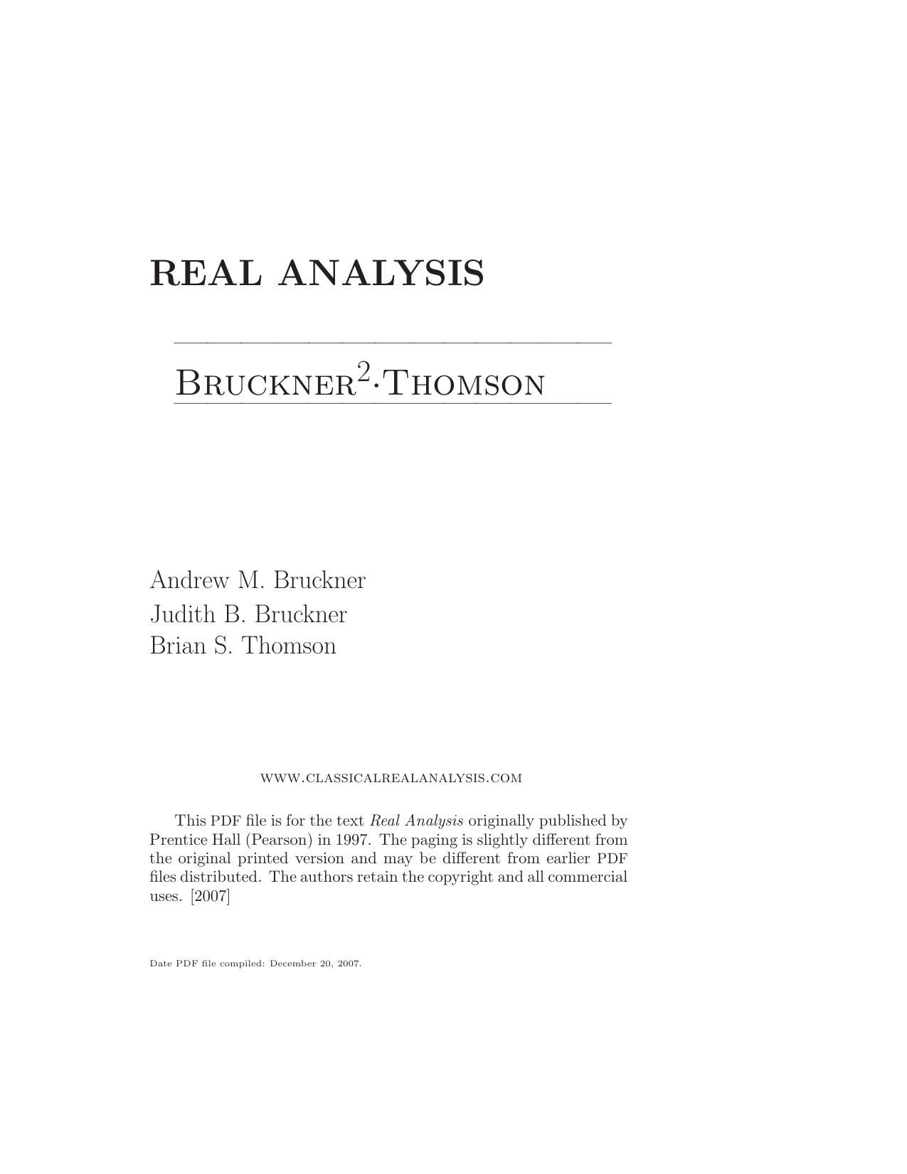 Bruckner A.M., Bruckner J. by Real Analysis(1996)(736)