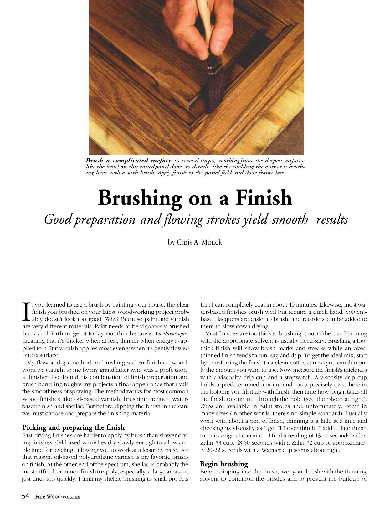 Brushing On a Finish by Chris A. Minick