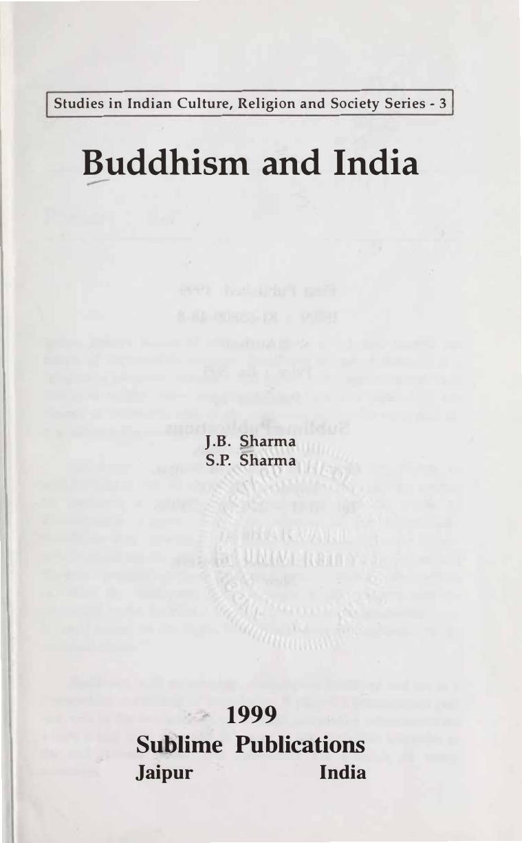 Buddhism and India by J.B. Sharma S.P. Sharma (eds)