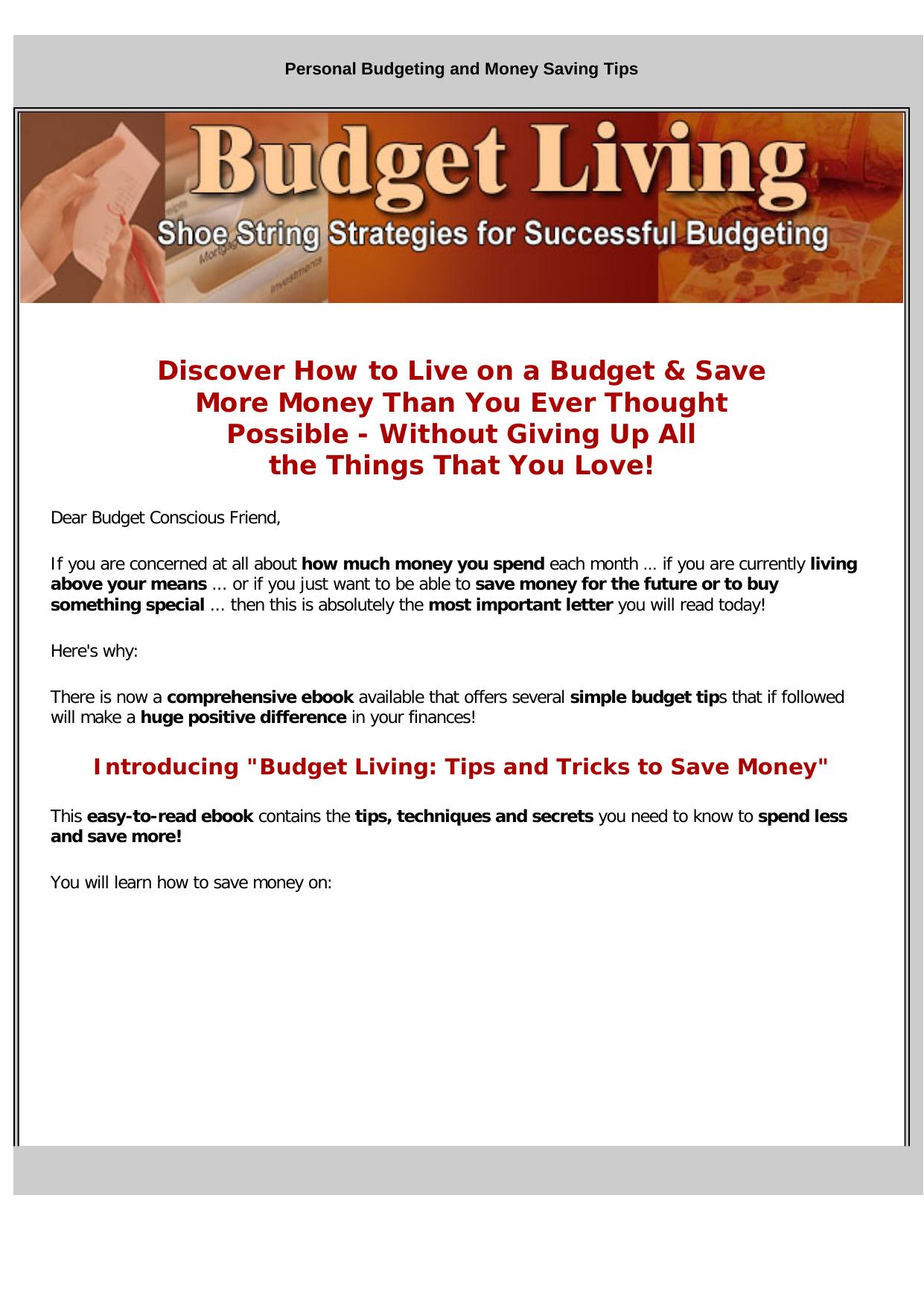 Budget Living.. by Best of Kuszter's Collection