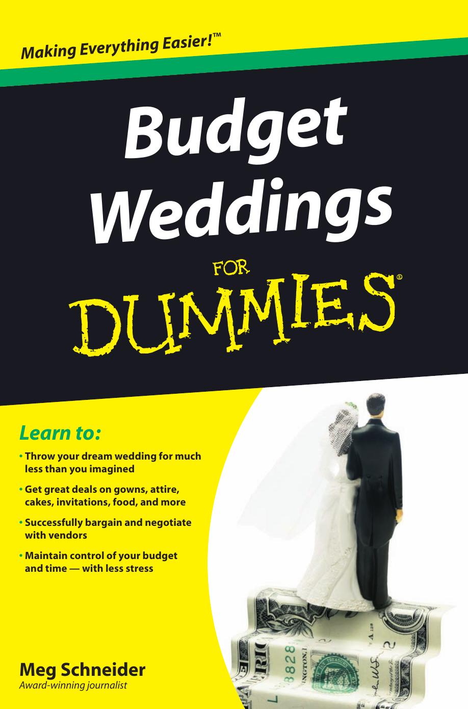 Budget Weddings for Dummies (ISBN by 0470502096)