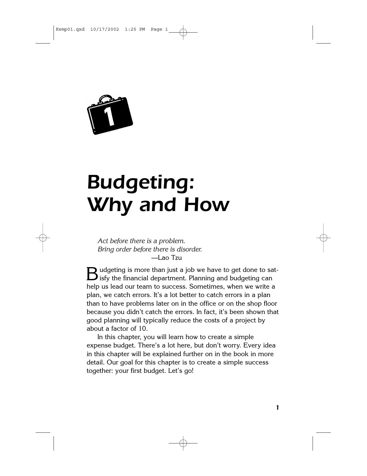 Budgeting for managers by Kemp Sid