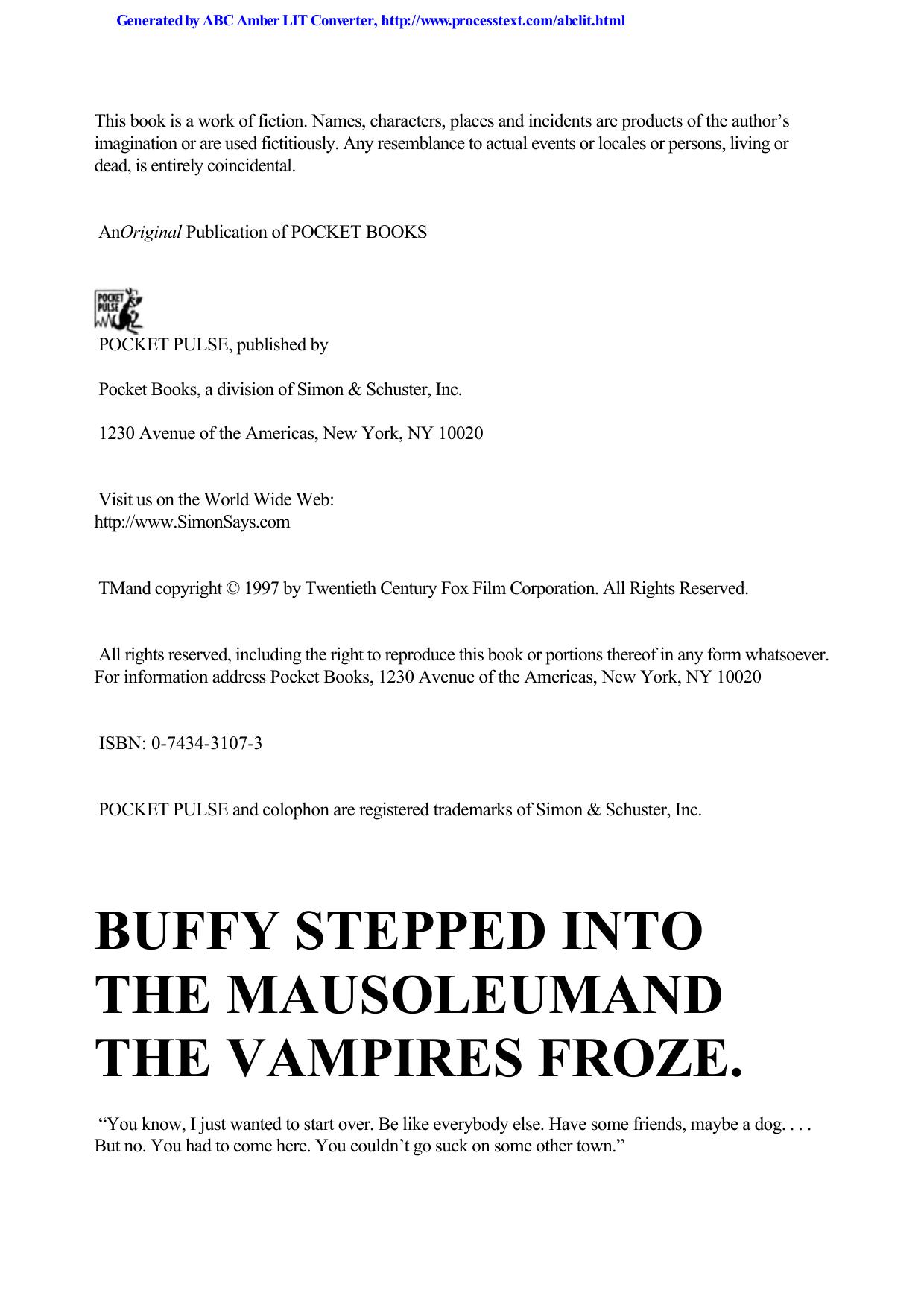 Buffy the Vampire Slayer by The Harvest
