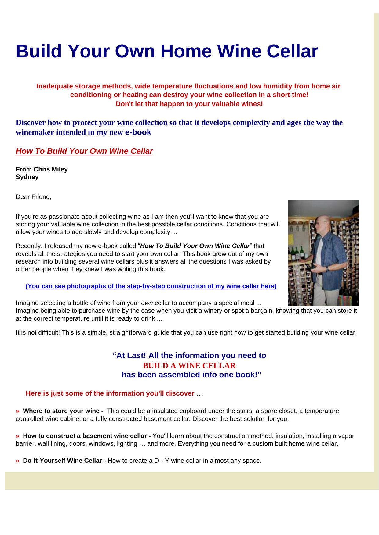 Build Your Own Wine Cellar. by Best of Kuszter's Collection