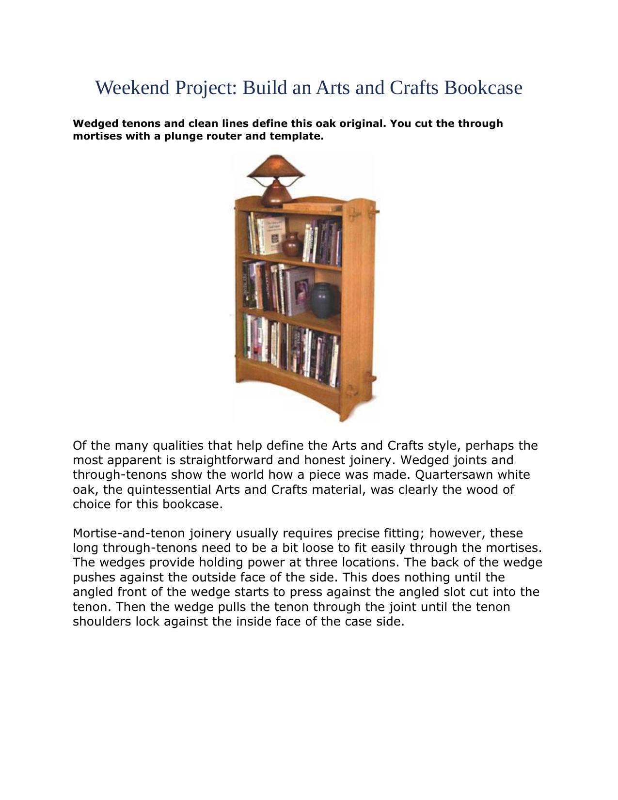 Build an Arts and Crafts Bookcase by Unknown