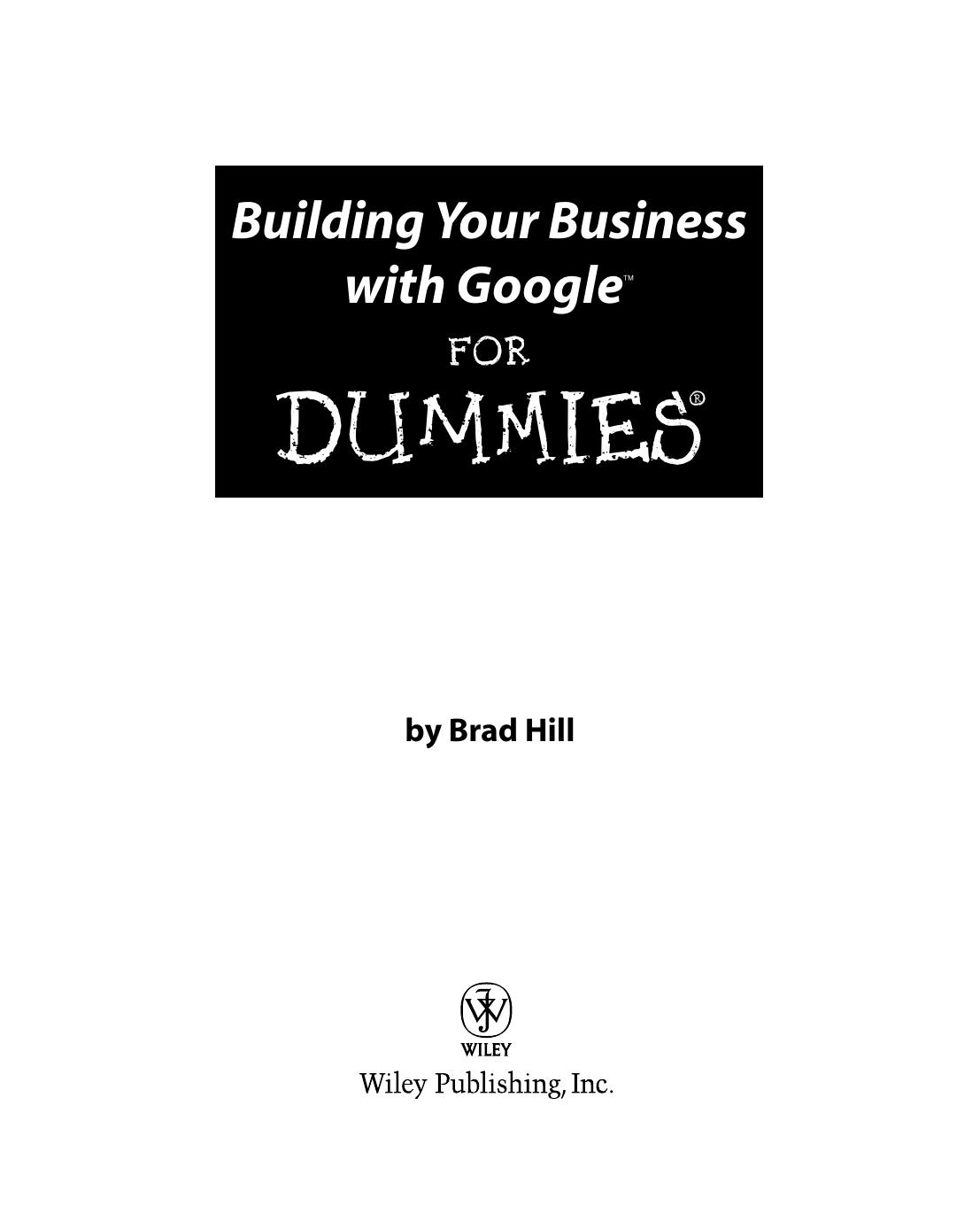 Building Your Business with Google For Dummies by Brad Hill