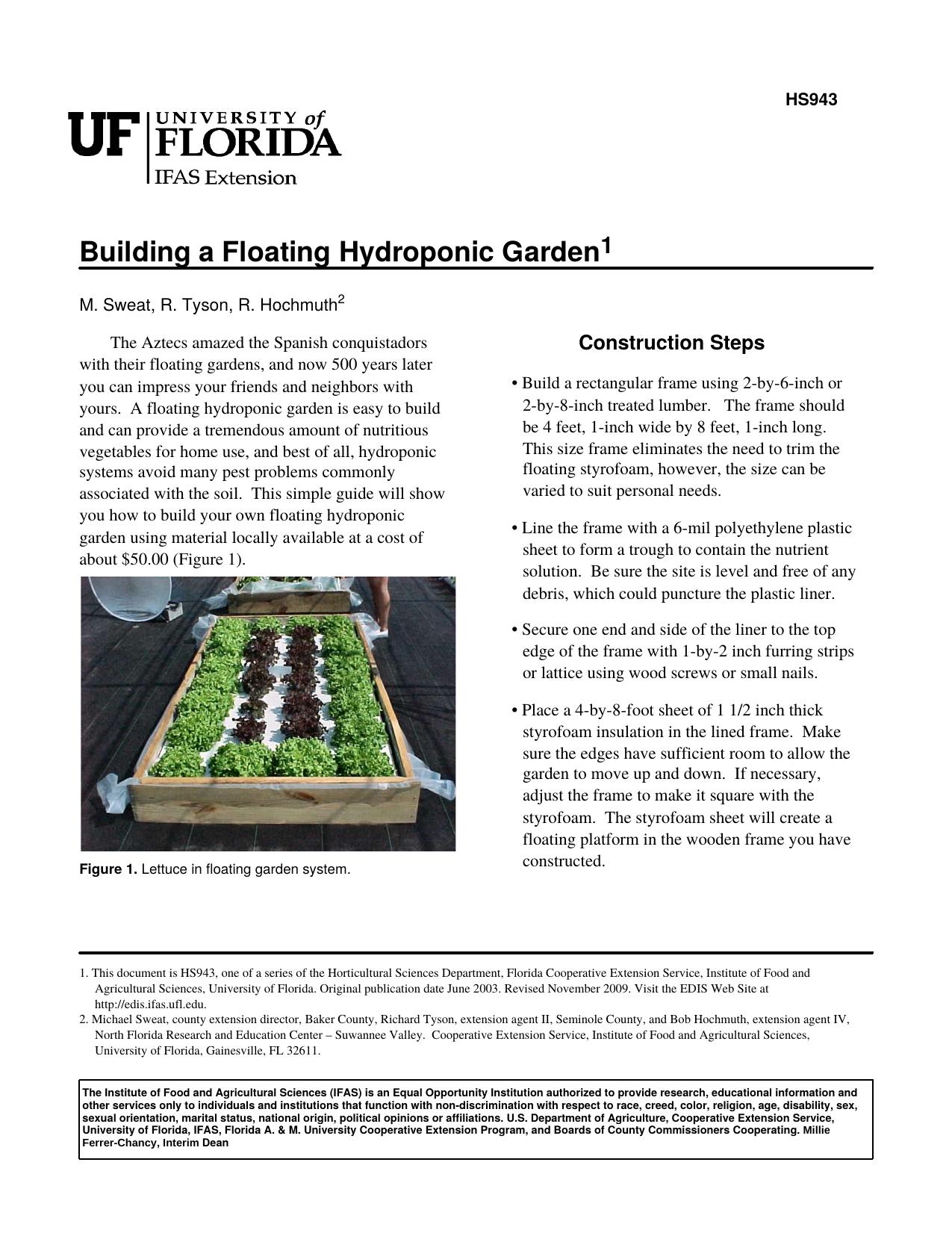 Building a Floating Hydroponic Garden by 4 Pages