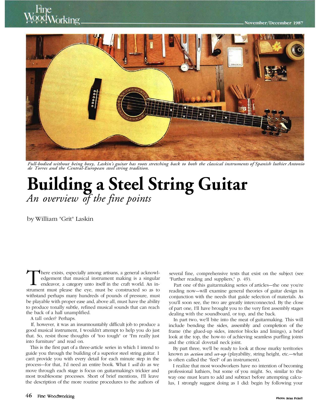 Building a Steel String Guitar by William Grit Laskin