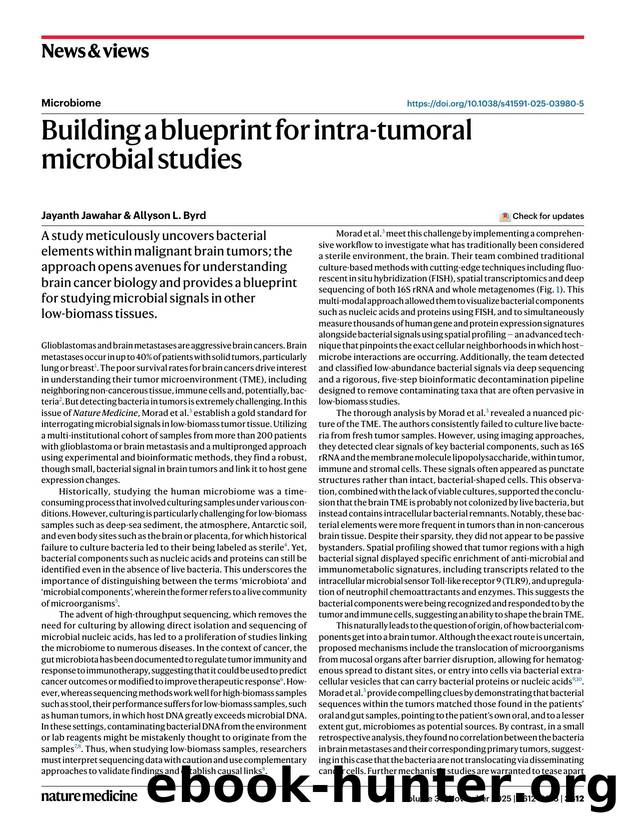 Building a blueprint for intra-tumoral microbial studies by Jayanth Jawahar & Allyson L. Byrd