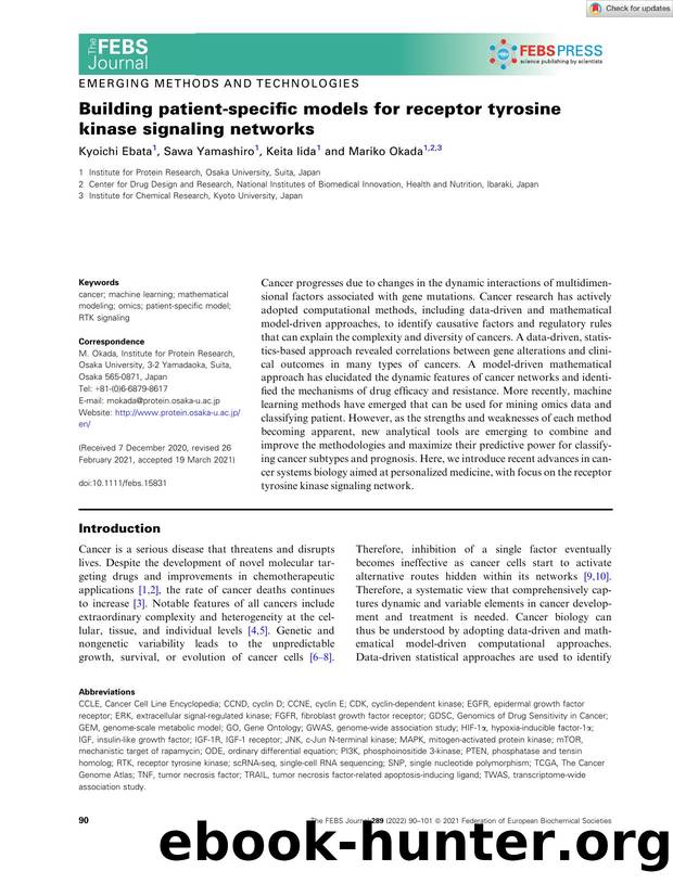 Building patientâspecific models for receptor tyrosine kinase signaling networks by Unknown