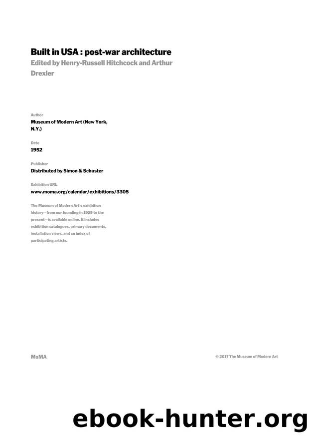 Built in USA: Post-war Architecture by New York Museum of Modern Art