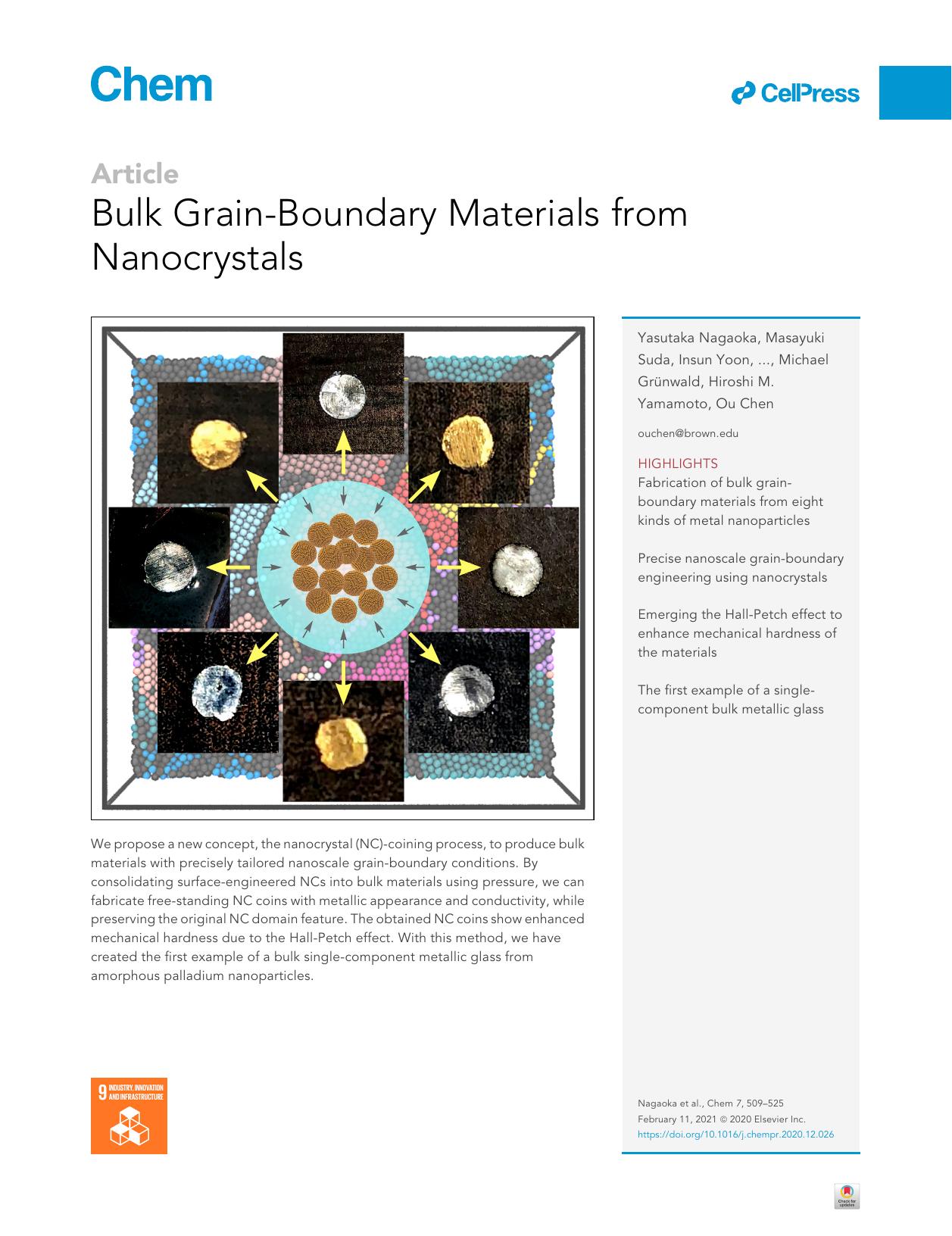 Bulk Grain-Boundary Materials from Nanocrystals by Yasutaka Nagaoka