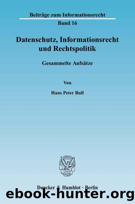 Bull by Beiträge zum Informationsrecht (9783428517596)