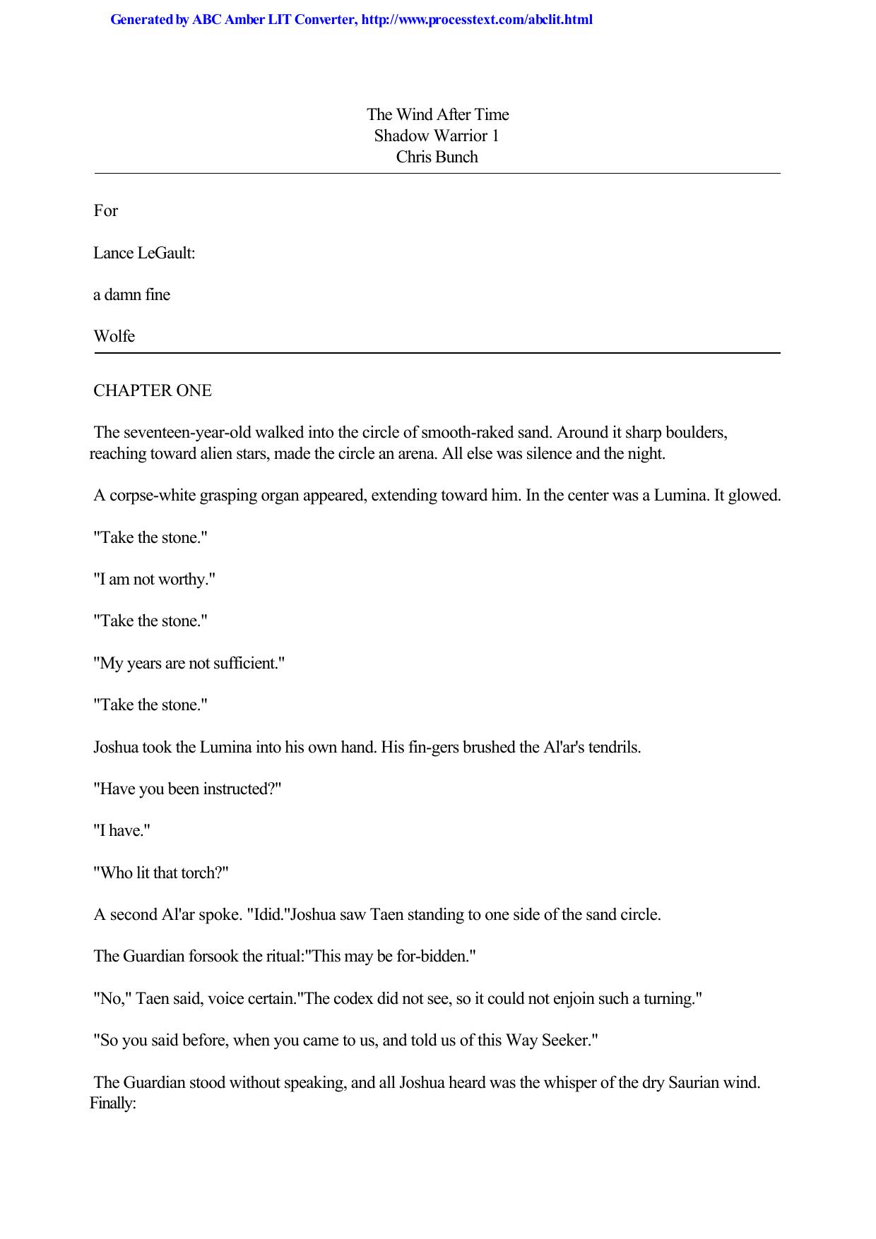 Bunch, Chris - Shadow Warrior 01 by The Wind After Time