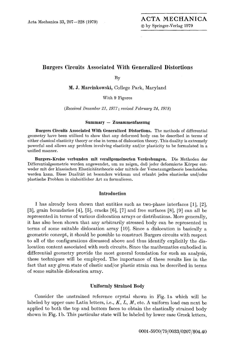 Burgers circuits associated with generalized distortions by Unknown