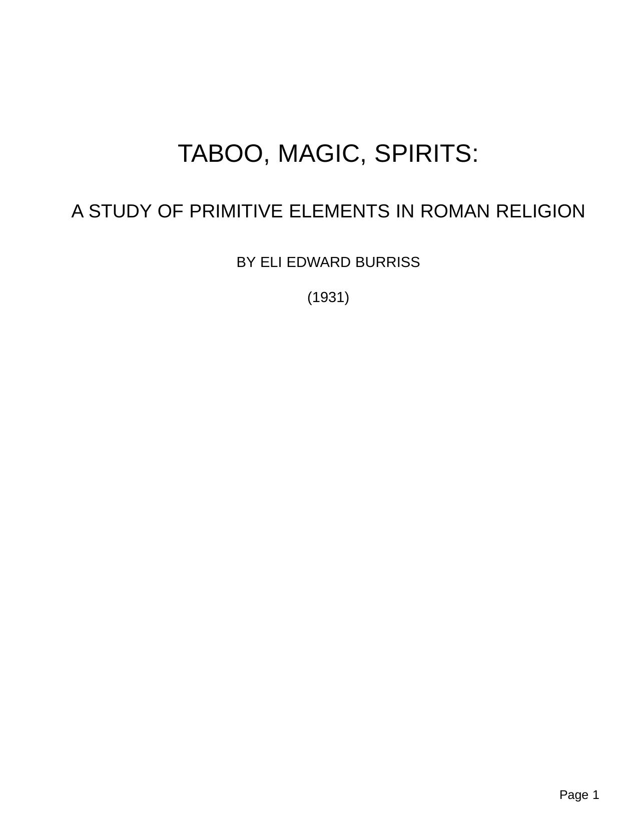 Burris by Taboo Maic Spirits