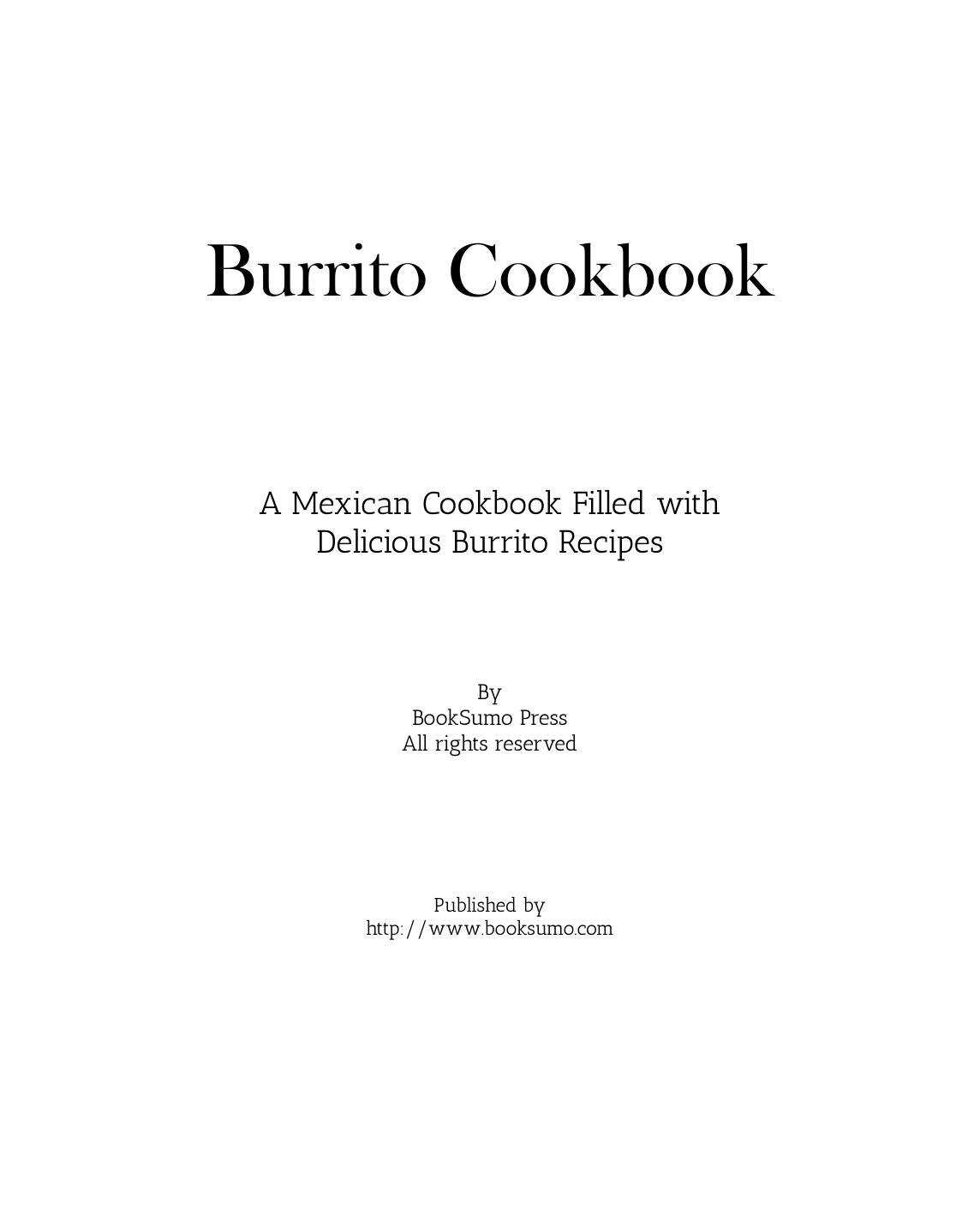 Burrito Cookbook by Unknow
