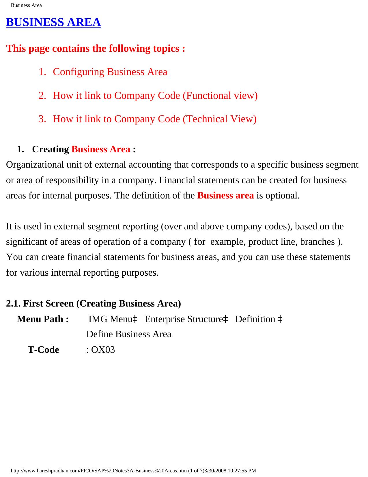 Business Area by Unknown